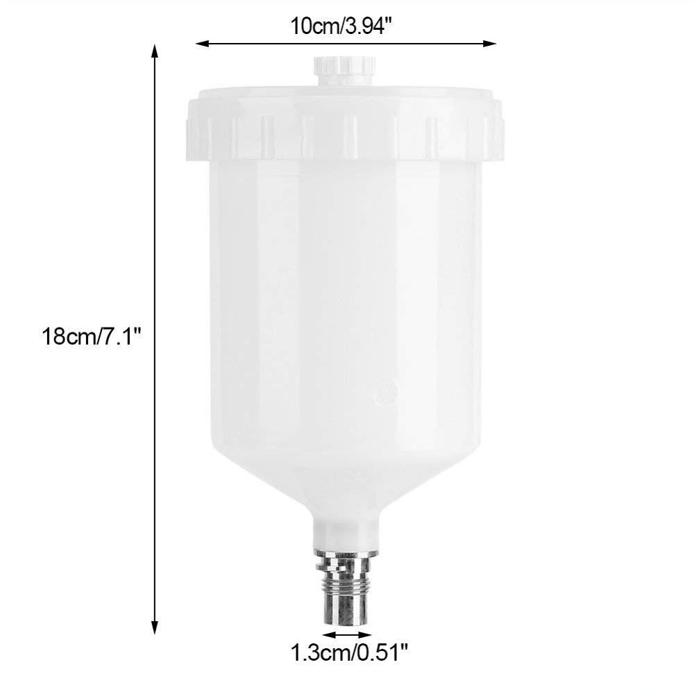 Plastic Hvlp Paint Cup Pot for Sata Sprayer Cup Connector Jet Paint Sprayer 600Ml white