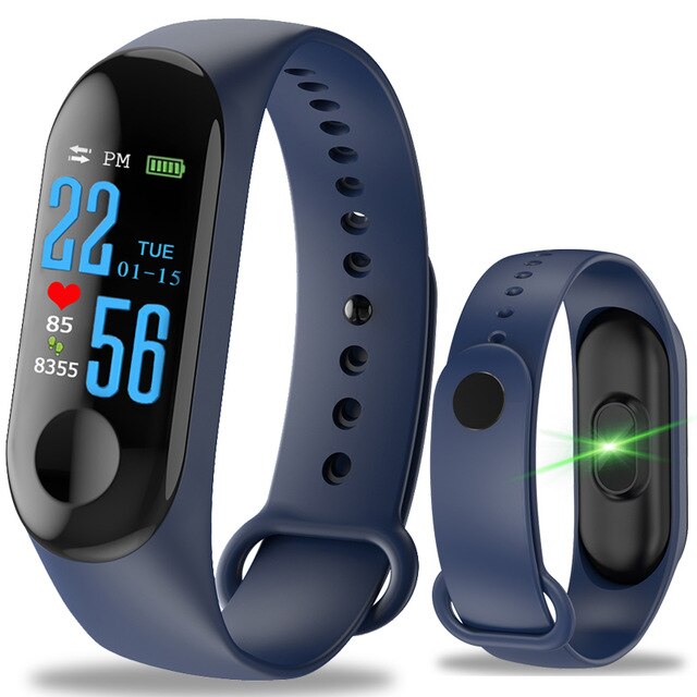 K' kleurenscherm smartwatch sport fitness armband  ip68 waterdichte bloeddruk zuurstof activiteitstracker voor mannen vrouwen horloges: Blauw