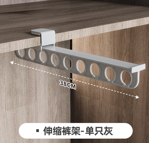 Utdragbar garderobsstång kraftig garderobsstång lämplig för garderober och förvaringsutrymmen: Silver-