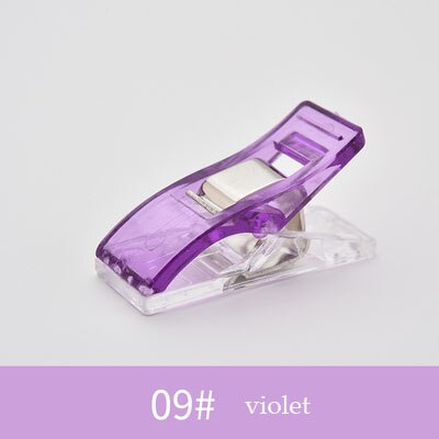 10 st syklämmor flerfärgade plastklämmor tygklämmor lapptäcksklämmor klädklämmor hållare quiltklämma syverktyg: Violett 10 st