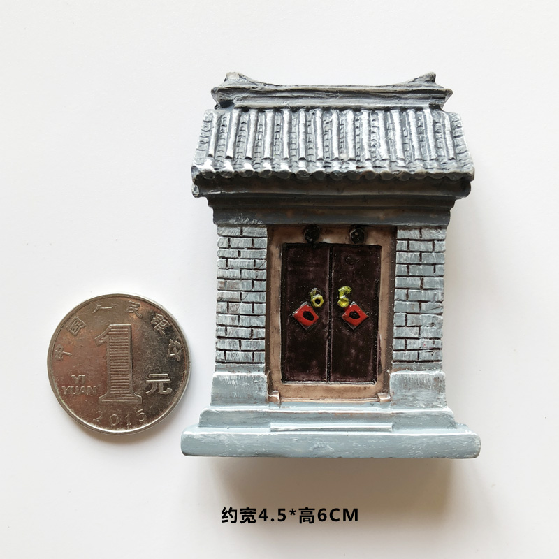 Souvenir Fridge Magnets Beijing Tiananmen Square Courtyard Great Wall Resin Sticker Building Travel Refrigerator Magnet: Wishful door