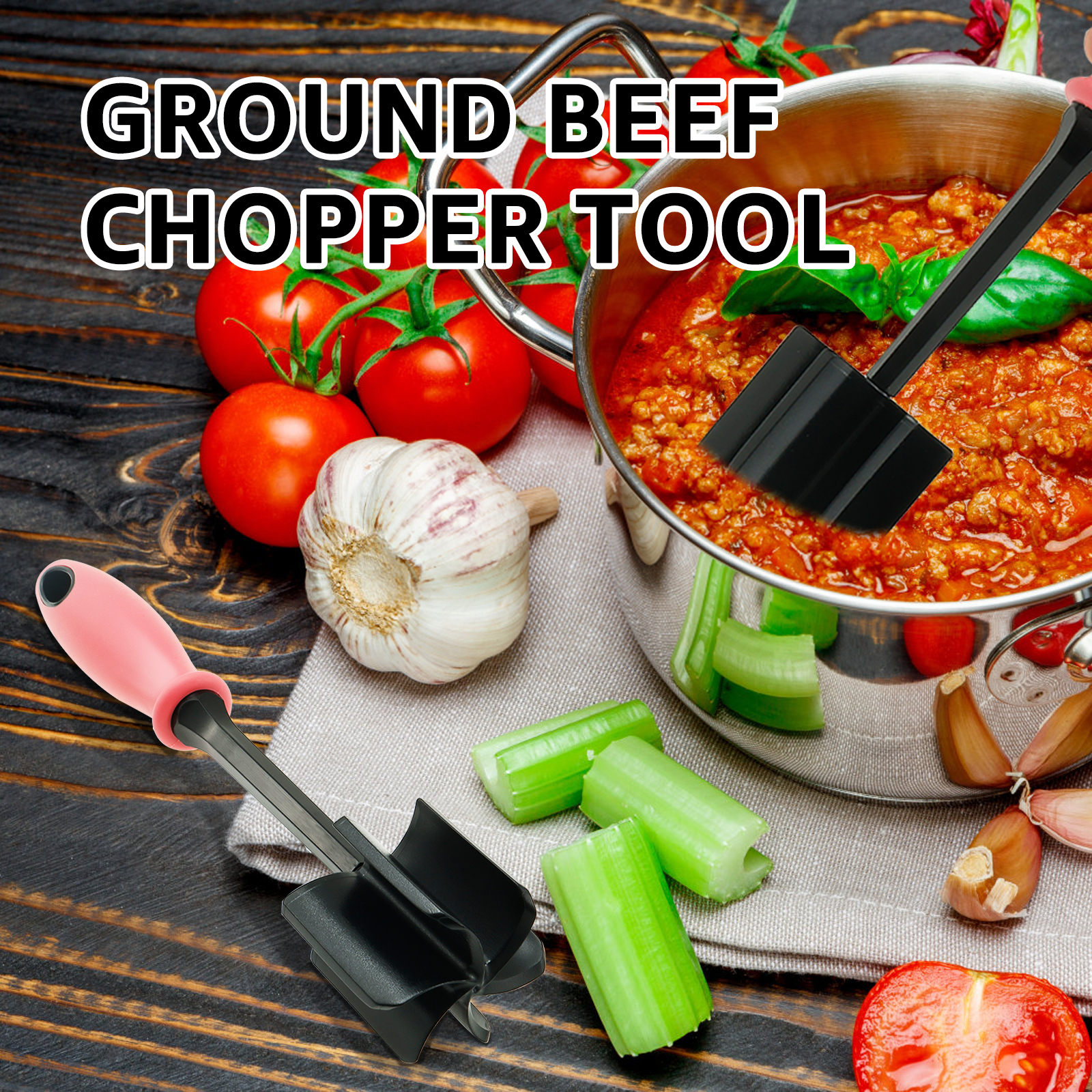 3/1 Stuks Keuken Vlees Chopper Gemalen Rundvlees Stamper Mengen Multifunctionele Slijpen Stampende Spatel Vlees Schraper Voor Hakken vlees