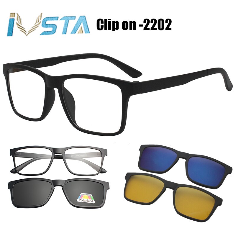 IVSTA 3 in 1 Clip Auf Sonnenbrille Männer Polarisierte Magnet Gläser Magnetische Clips Rezept Optischen Rahmen Spektakel Frauen Lesen