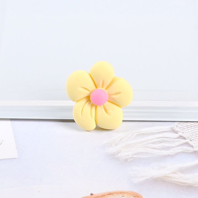 20 Stuks Resin Simulatie Kleurrijke Bloem Telefoon Case Decor Diy Sieraden Accessoires Haarspeld Haar Touw Thuis Handgemaakte Decoraties: Yellow