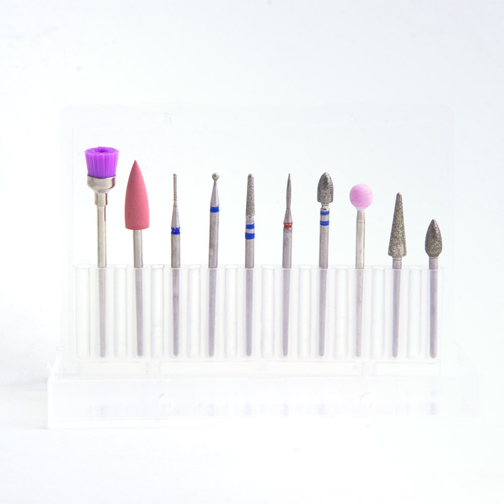 Fraise rotative électrique, jeu de 10 pièces pour lime à ongles, fraises pour polissage, céramique, outil de nettoyage