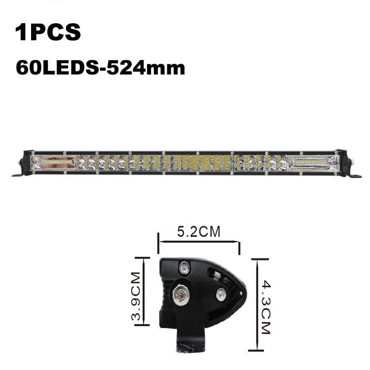 ANMINGPU Slim Off Road LED Bar 60W 120W 180W 240W LED Light Bar per camion 4X4 UAZ 4WD ATV Truck Combo LED Work Light Bar 12V 24V: 1pcs 180W LED bar