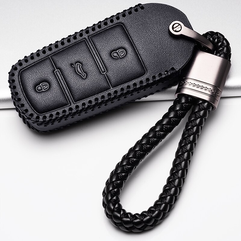 Funda para mando a distancia del coche, cubierta de cuero para llave de Volkswagen VW Passat CC B6 B7 B7L CC R36 Maogotan B5 Passat 3C: 009-BS-B