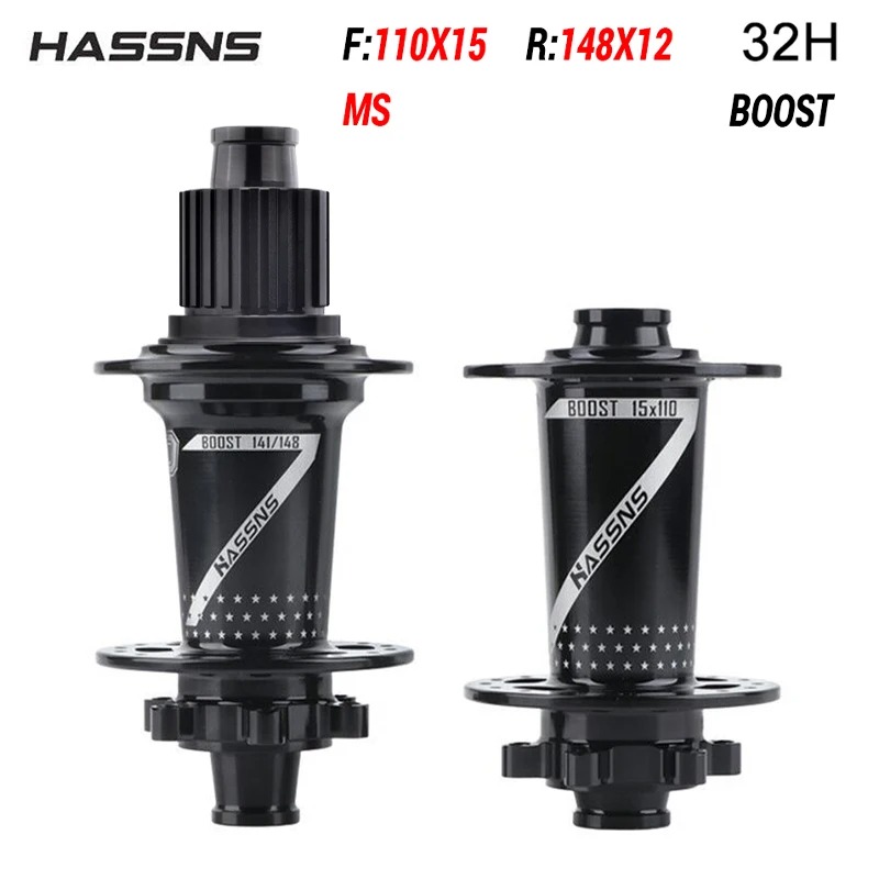 HASSNS PRO7 vtt moyeu de vélo BOOST 12x148mm 15x110mm 4 roulements scellés 32H 120T VTT HG/XD/MS 8/9/10/11/12 vitesses: green