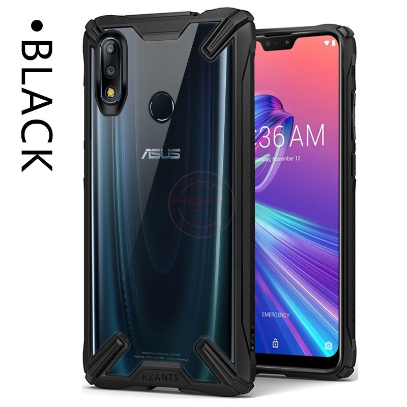 Acrilico trasparente PC + TPU anti-bussare Armatura per Il Caso di Asus Zenfone Max pro (M2) ZB631KL X01BDA Militare airbag anti-caduta Della Copertura: For Asus ZB630KL / nero