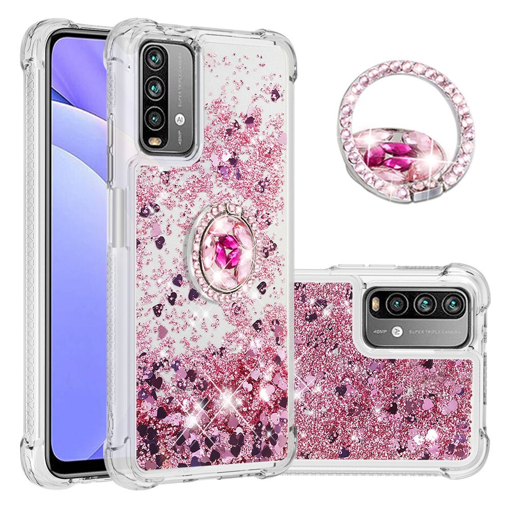 Para Xiaomi M3 Nota 9 4G Redmi 9 de 9T teléfono caso S21 Ultra 5G de diamantes de imitación anillo hebilla Anti-colisión de la funda con arena movediza coque