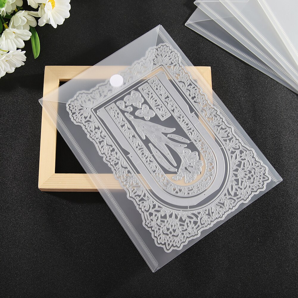 10pcs 24x18/18x13cm Stamp Collecting Bag Cutting Die Container Paper Card Making Stamp Dies Storage Case Template Holder Storage