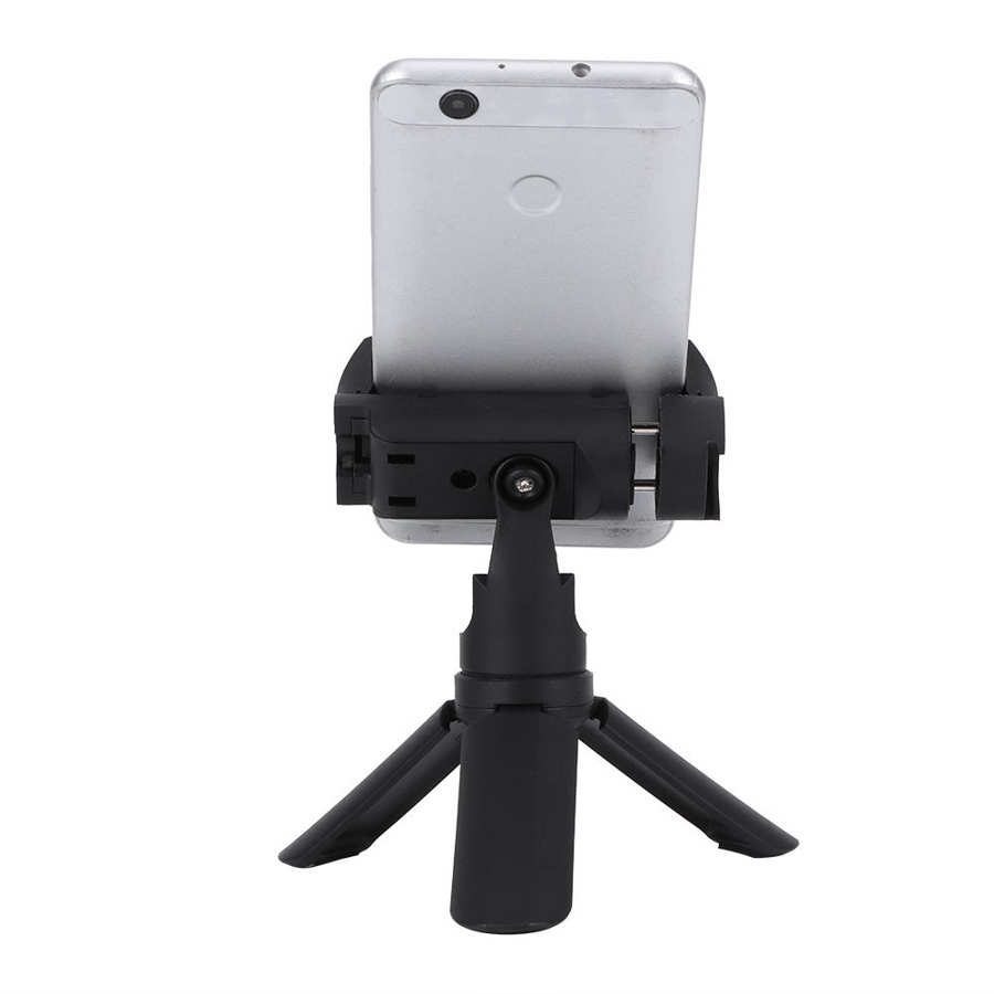 Mini Portable Folding Tripod Handheld Stabilizer with Horizontal Vertical Shooting Phone Clip Cold Shoe Mount for Live Vlogging