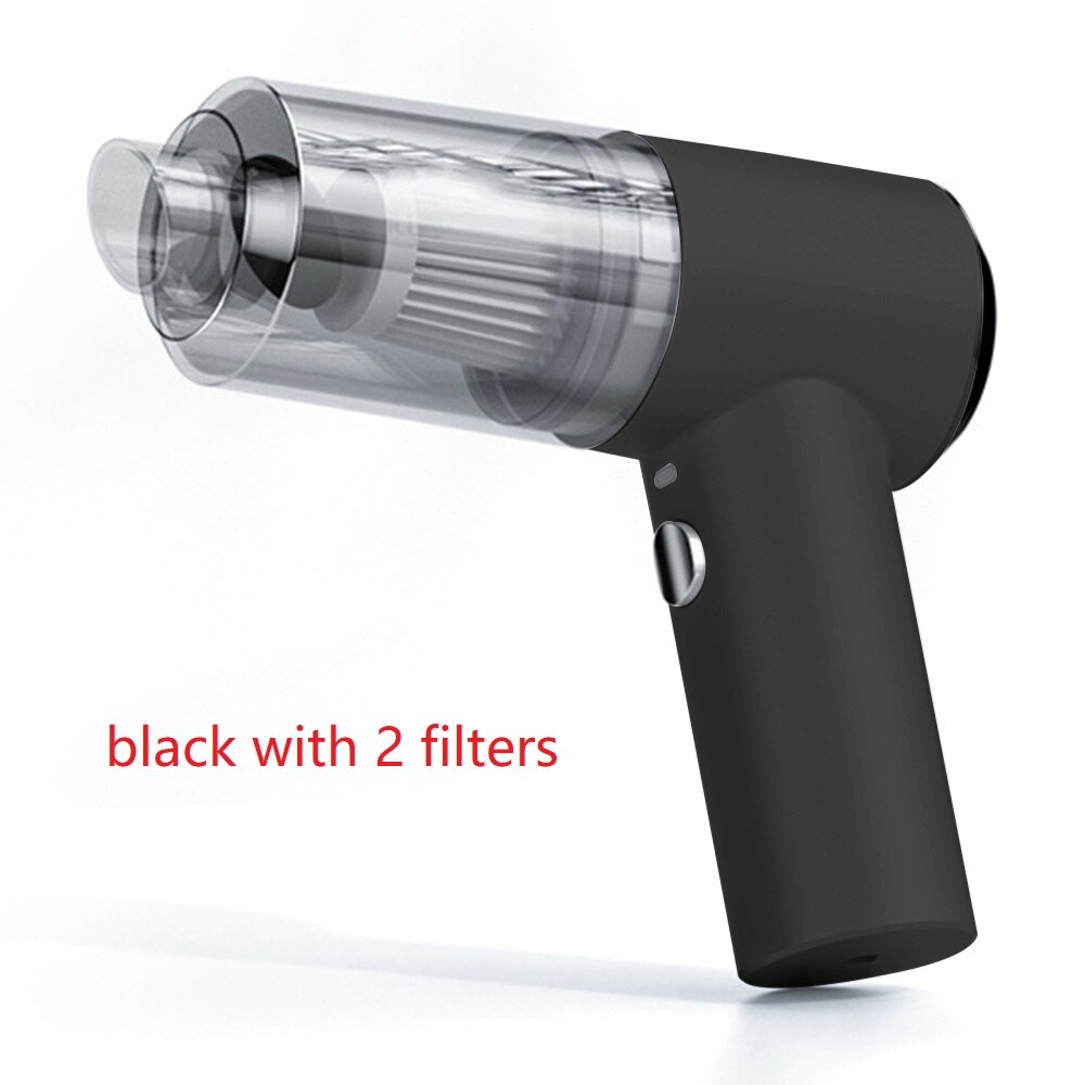 Wireless Portable vacuum cleaner for car&amp;home Handheld Auto Vaccum 6000PA 120W High Suction Rechargeable Mini Vacuum Cleaner: black with 2 Filters