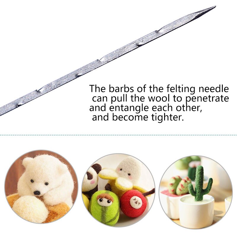 11 PCS Needle Felting Needle Felting Kit Diy Wool Felt Needle Felting Kit Diy with Punch Tool Handle Wool Felt Pocked Needles