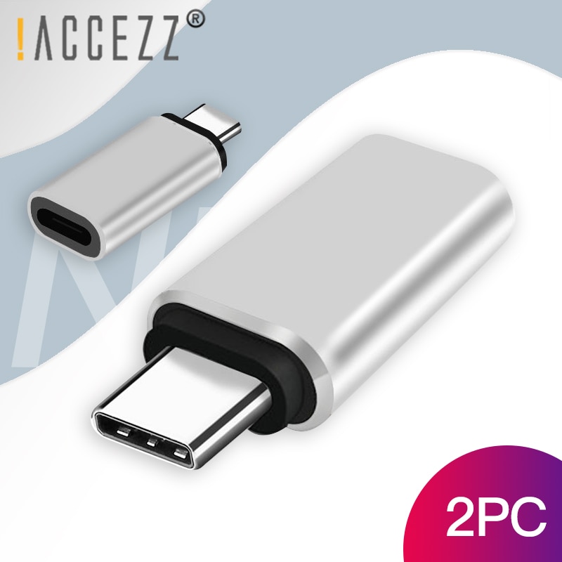 ! ACCEZZ 2PC Typ c OTG Adapter Für iPhone Kabel Weibliche Typ-c Daten Ladung Anschluss Für Huawei P20 Profi Kamerad 20 Samsung S9 S10