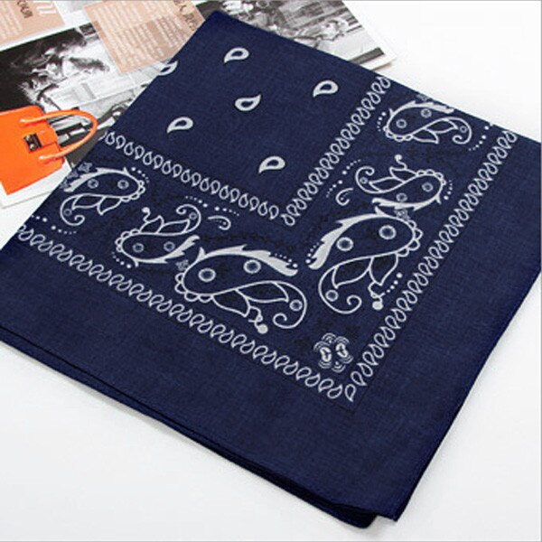 Unisex Hip Hop Black Bandana Headwear Hair Band Neck Scarf Wrist Wraps Square Scarves Print Handkerchief Square Bandana: A-8