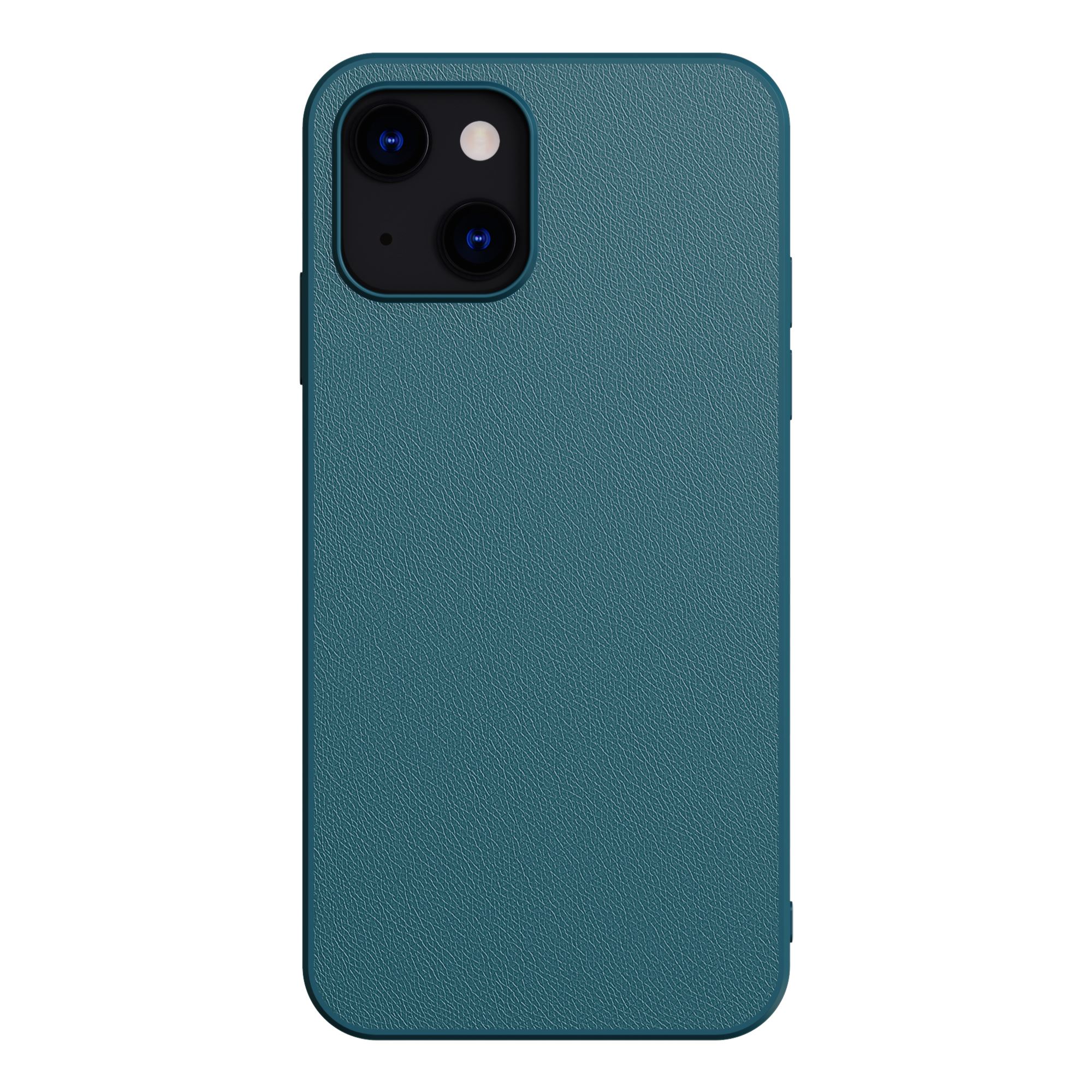 Funda de teléfono móvil adecuada para IPhone13, cubierta protectora de cuero liso con patrón, carcasa de cuero de Color sólido, funda protectora