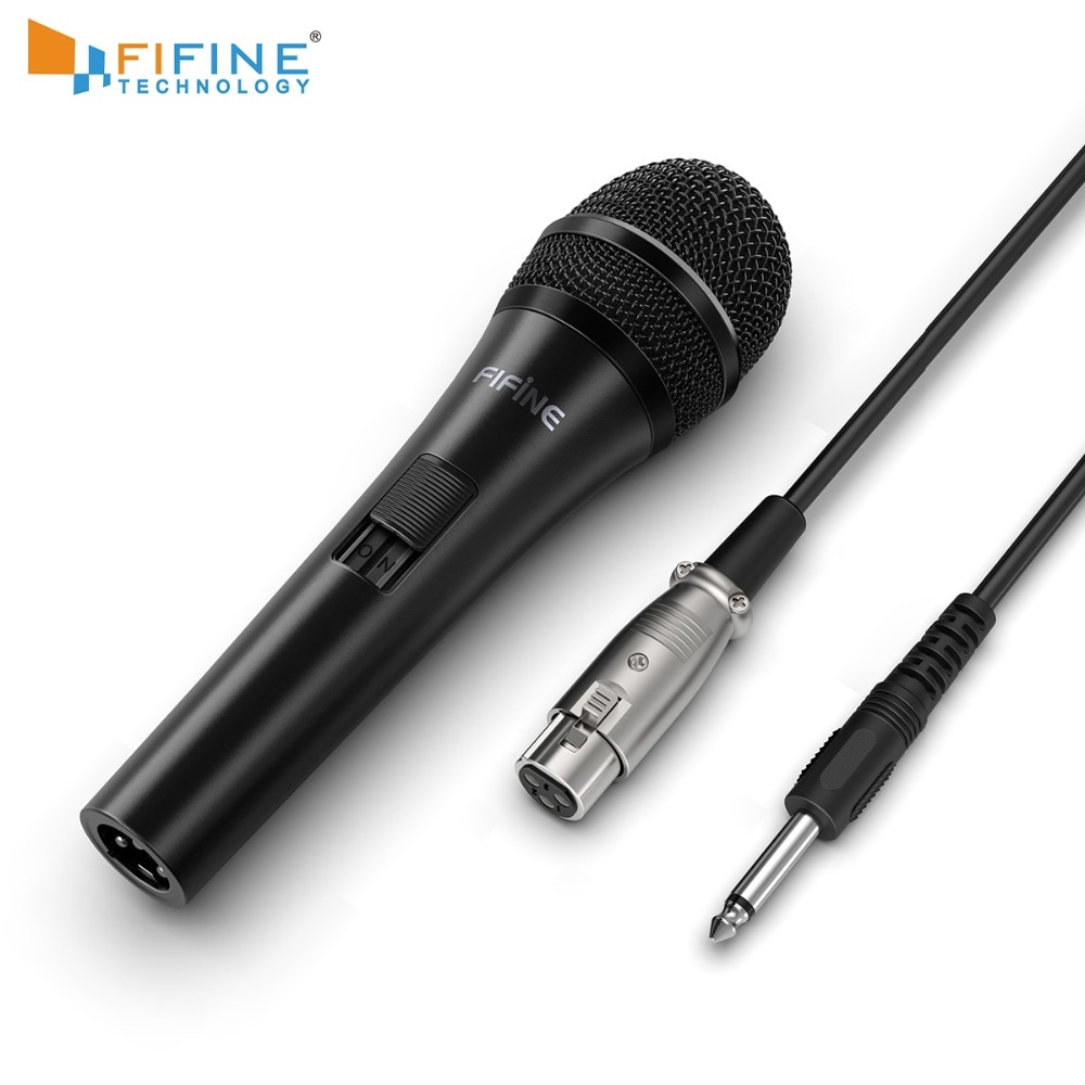 Fifine Dynamische 1/4 ''Verbinding Zangmicrofoon Voor Speaker Familie Karaoke Kleine Podium Met Aan/Uit Schakelaar K6