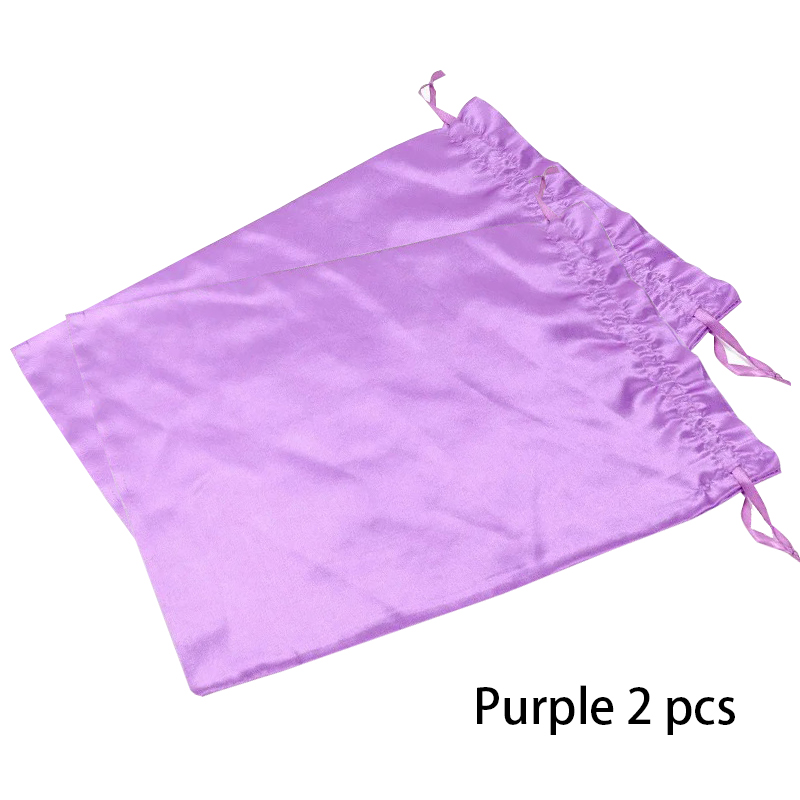 Satin--Aufbewahrungsbeutel, 25 x 35 cm, Perückenaufbewahrung, Satin--Perückentaschen, schwarz, rosa, weiche Seide, Perückentasche für Haar-Perücken-Verpackungswerkzeuge: Rosa