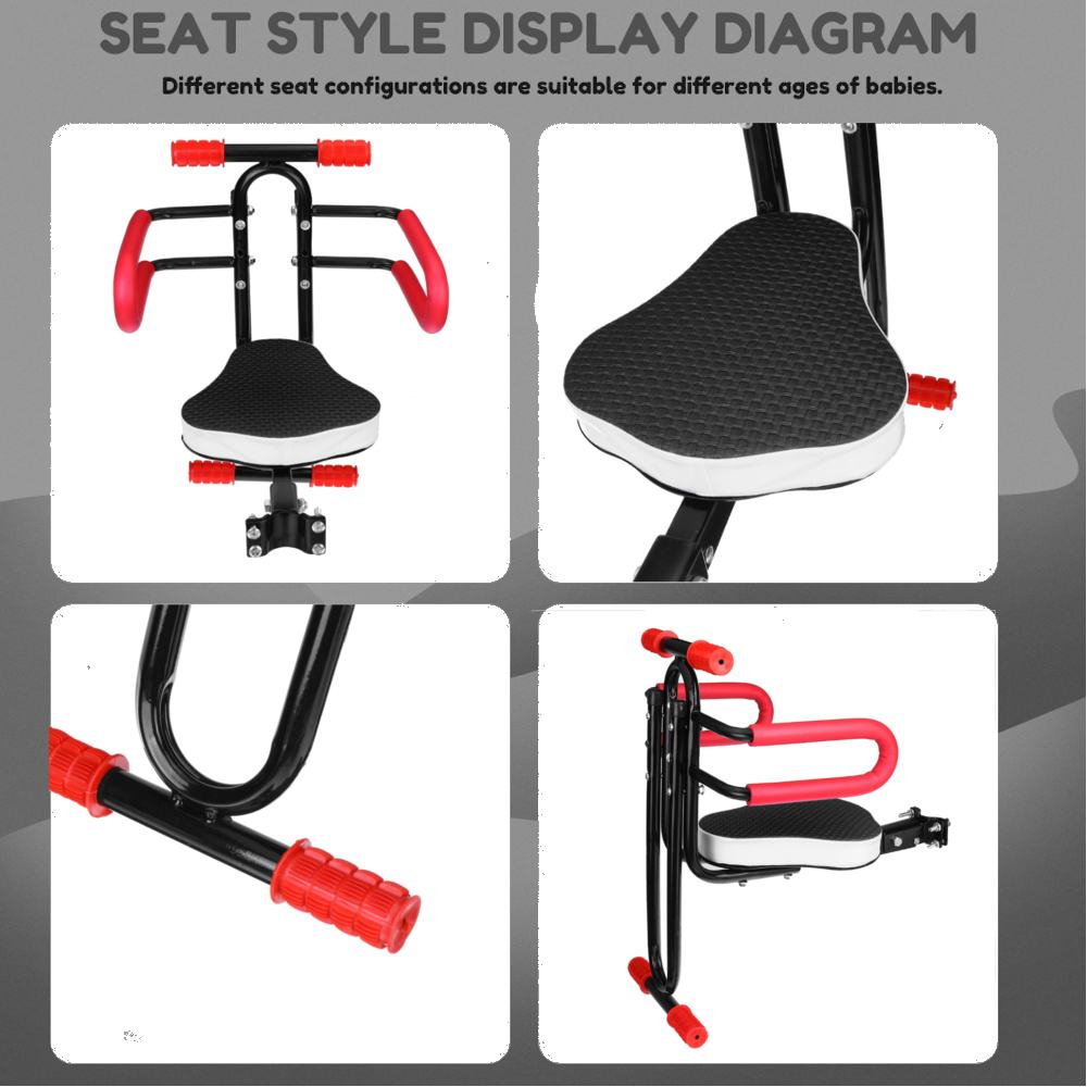 Selle de vélo détachable Tube en acier cadre de siège vélo électrique pliant siège avant selle enfants enfant enfant pliable plaque de siège