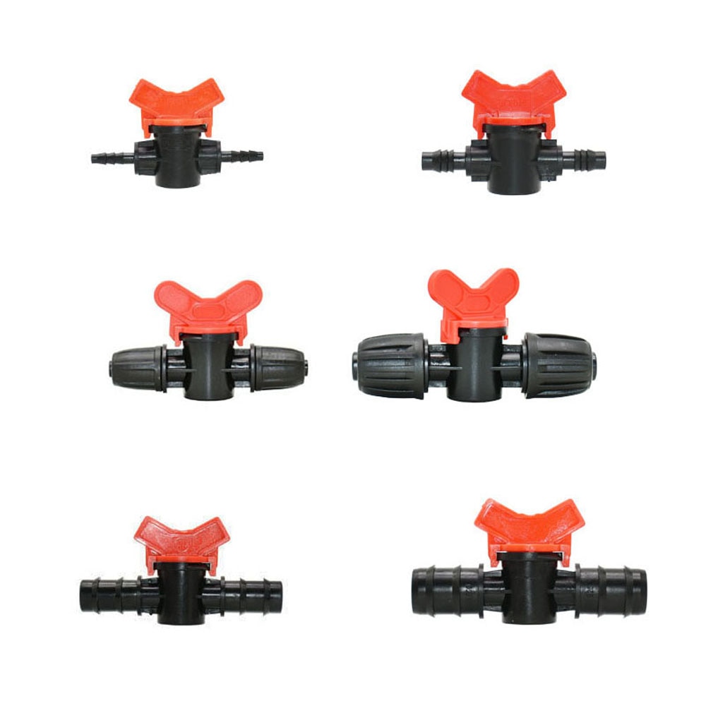 16mm Irrigation Drip Tape Connector Valve Garden Tap 1/2 Inch Thread to 16mm Drip Belt Repair Water Flow Control Valve