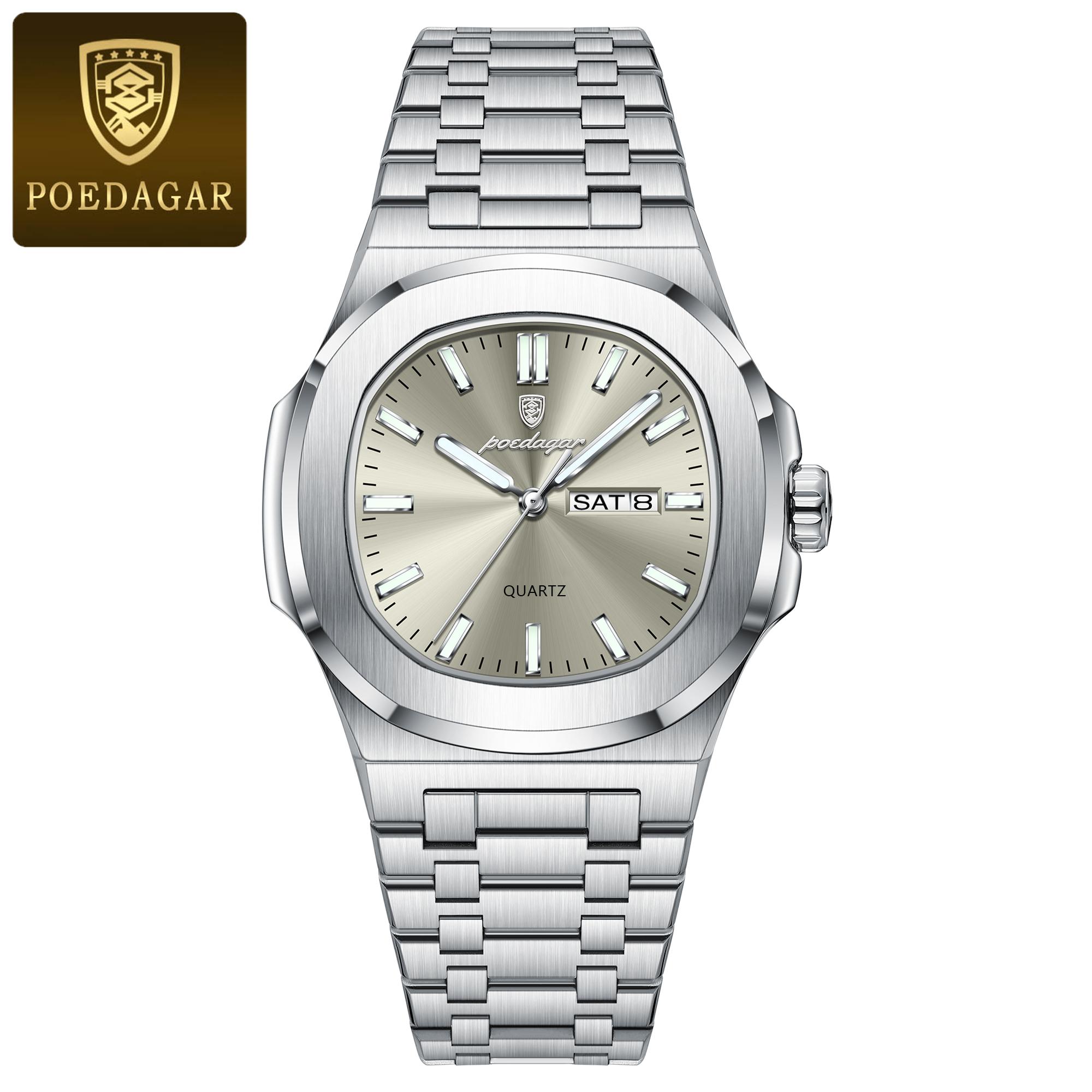 Poedagar casual daily simple men's quartz watch waterproof strap calendar watch