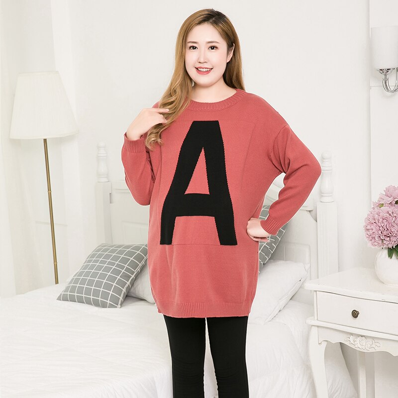 Grande taille robe de maternité plus gros automne et hiver vêtements veste pull femmes longue section chemise marée