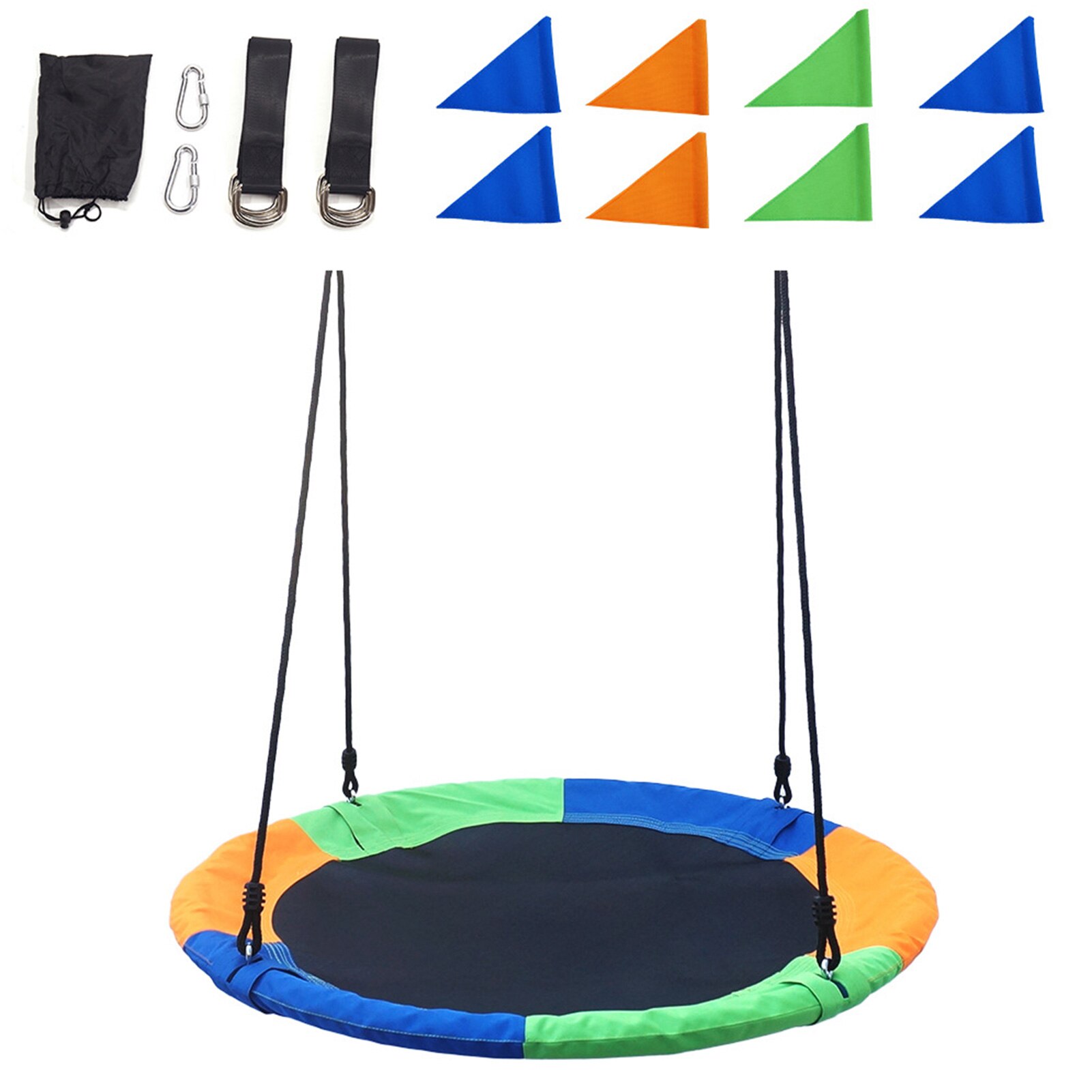 Altalena sospesa 100CM parco giochi per bambini all&#39;aperto altalena Set piattino ruota albero nido altalena corda volante altalena rotonda