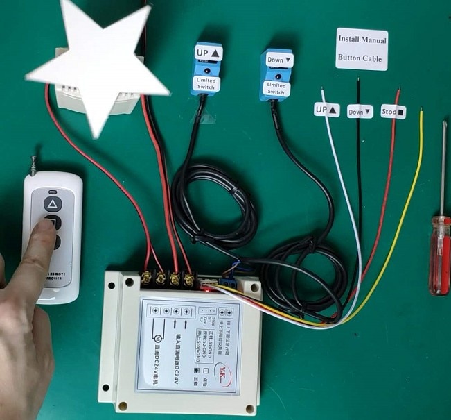 Ekstern knap fjernbetjening motor trådløs kontakt 12v 40a 400w fremad tilbage stop op ned stop fjernbetjeningskontakter