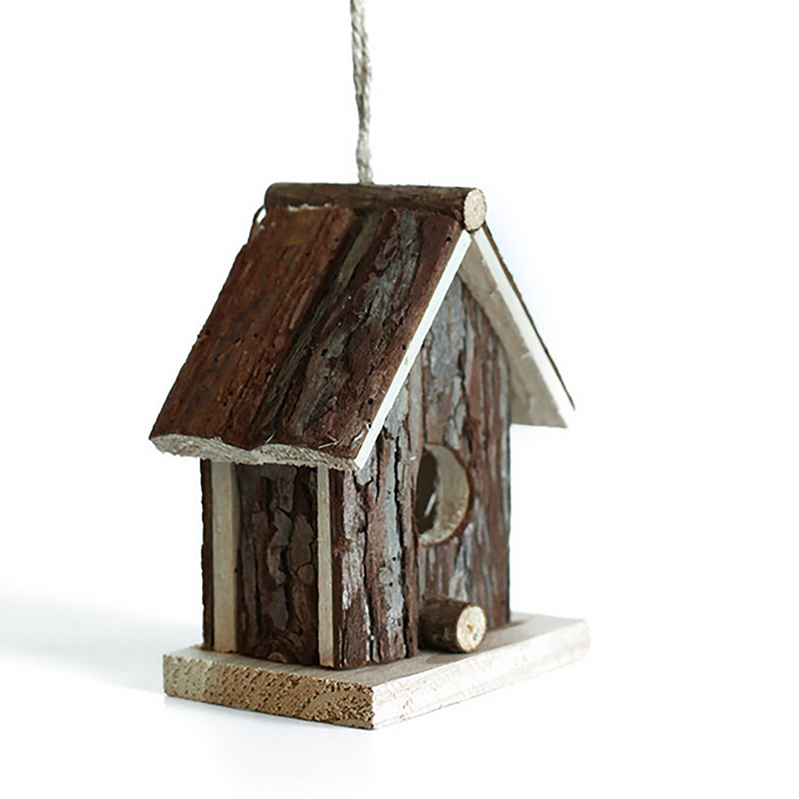 Valley Birdhouse Wooden Hanging Outdoor Rustic Bird House Home Garden Decor Hanging Diy craft bird house: Default Title