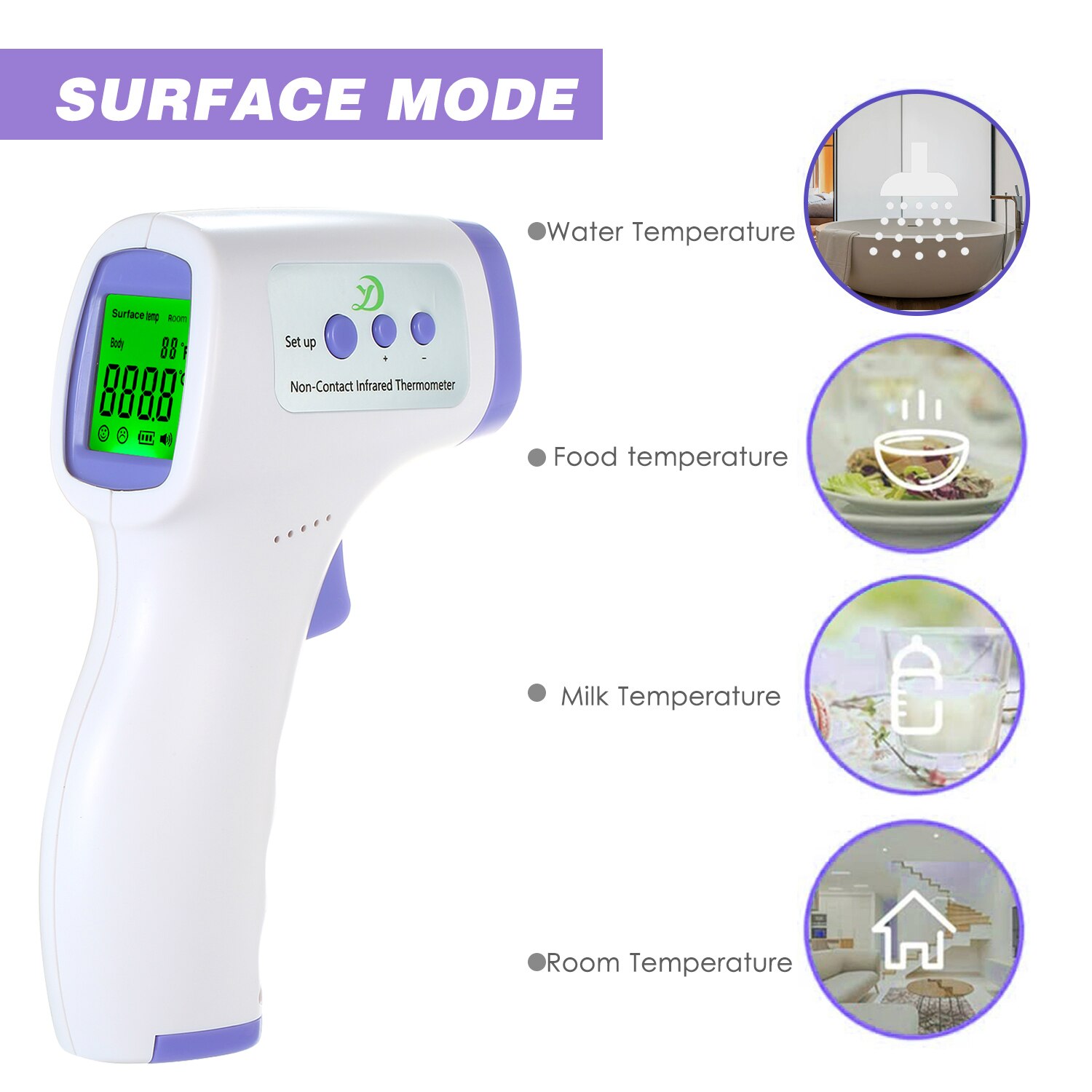 Termometro Digitale Adulto Non-contact Infrarood Thermometer Digitale Voorhoofd Temperatuurmeting Lcd Ir Thermometer & Koorts Een