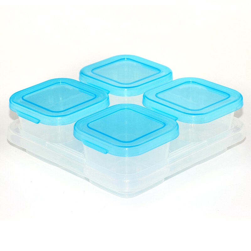 Small Grid Dessert Fruit Separate Storage Frozen Box Complementary Food Box Fresh-keeping Box Baby food supplement storage box: 10 Bule 4