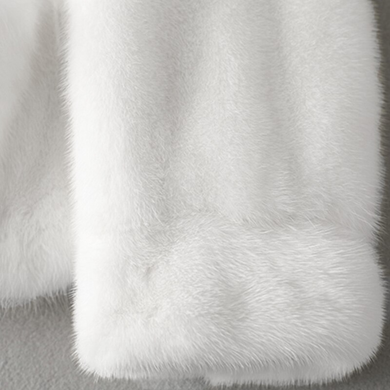 Lautaro Winter Korte Witte Dikke Warme Faux Nertsen Bontjas Vrouwen Zakken Runway Luxe Pluizige Harige Jas Koreaanse Mode