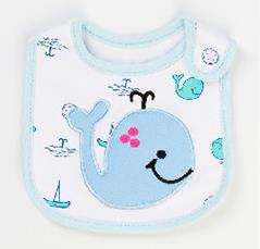 Nuovo Arrivo di Cotone Impermeabile Carino Personaggio Dei Cartoni Animati Del bambino Bavaglini unisex Neonato bavoso Panni Del rutto: blu Whale