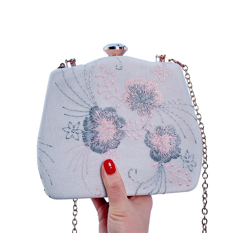 Neue damen retro kran gestickte abendessen Kupplung tasche Platz handtasche bankett umhängetasche frauen abend taschen für prom