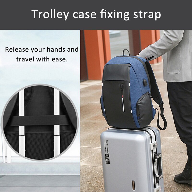 15.6 pouces sacs à dos d'ordinateur portable hommes multifonction étanche voyage sac à dos Anti-voleur USB mâle Mochila sac d'école