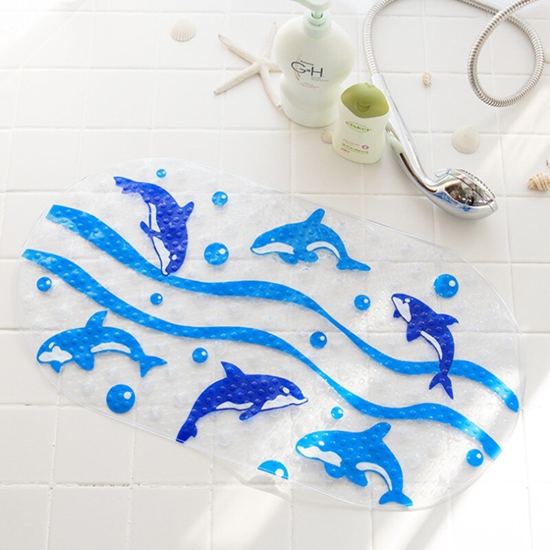 Multi-Stijl Cartoon Dier Patroon PVC Antislip Badmat Bad Douche Mat: Dolphin