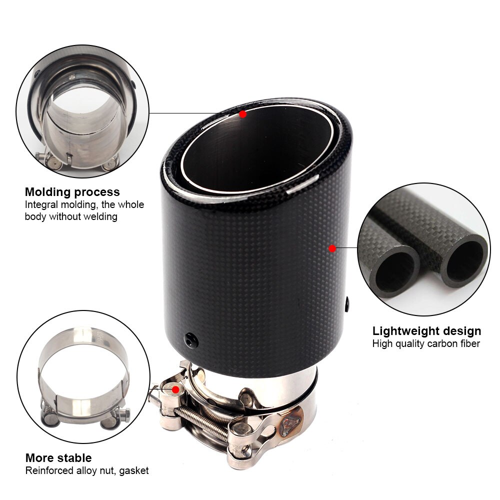 G-Części czarny samochód błyszczący węgiel błonnik walcowanie krawędź stal nierdzewna AK ogon układ wydechowy rury tłumik tylny końcówki uniwersalny