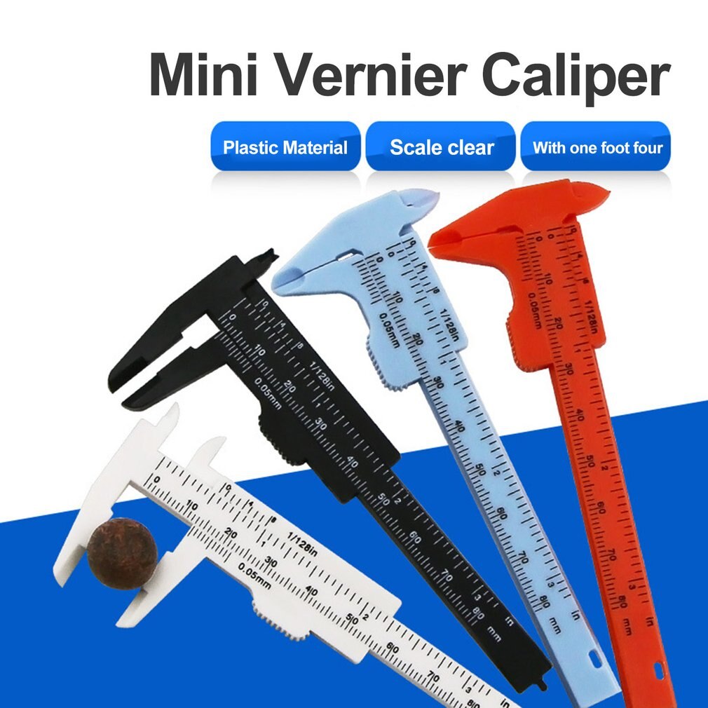 Mini-plastik nornemåler målemåler mikrometer 80mm minilineal nøjagtige måleværktøjer standard vernier skydelære