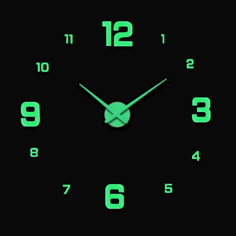 3D Lichtgevende Wandklok Grote Diy Klok Acryl Muurstickers Woonkamer Quartz Naald Horloge Home Decor Reloj De Pared: C