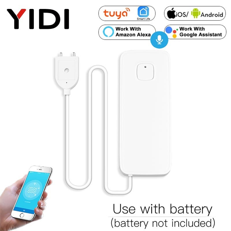 Tuya WiFi Smart Flood Sensor Water Leakage Detector Flood Overflow Alert Security Alarm System Smart Life App Remote Control