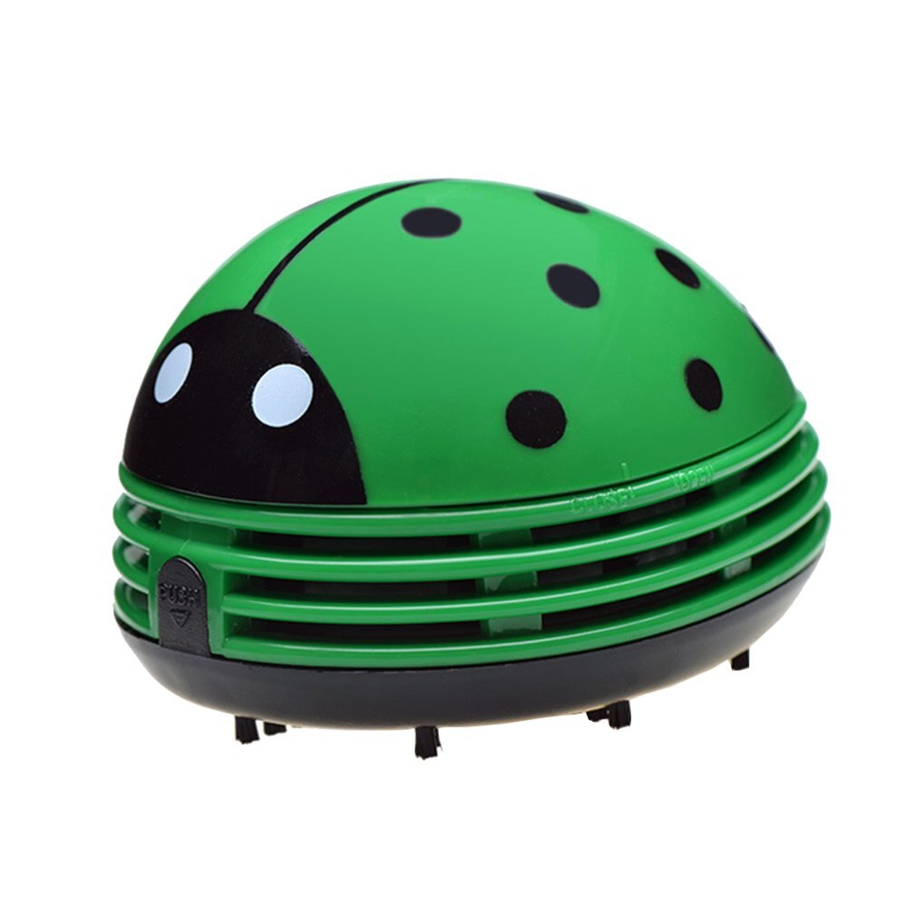 Portatile mini Aspirapolvere Coccinella Carino Fragola Cartone Animato Sul desktop Tastiera di Vuoto scrivania polvere più pulito: verde