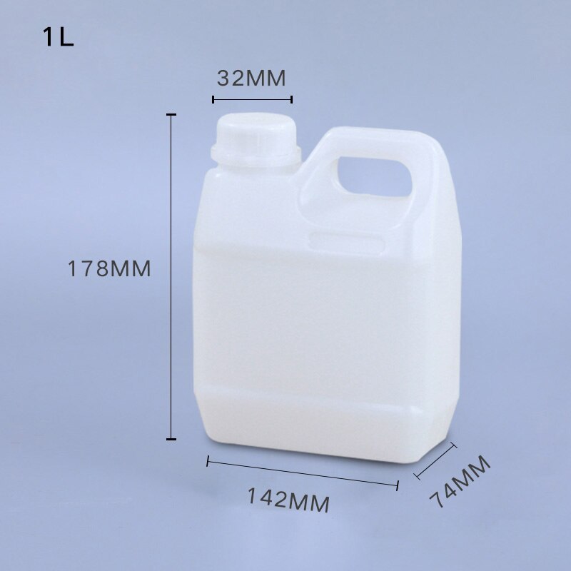 1000ML platz HDPE jerry können Lebensmittel Klasse Kunststoff behälter Dicht Chemische flüssigkeit Lagerung flasche 1Stck: durchscheinend