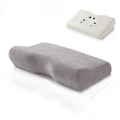 Almohada de memoria ortopédica para el dolor de cuello y protección del cuello, almohada de espuma de memoria de rebote lento, funda de almohada Cervical para el cuidado de la salud: gray