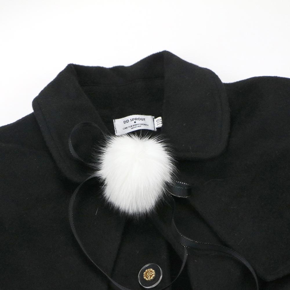 Vinter svart prinsesse lange kåper jenter ullfrakk merke jakker trench ins baby 2-8y ws1136