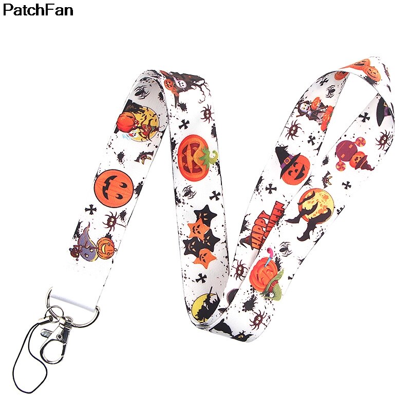 A2507 patfan estilo de Halloween Correa cuello cordones para la seguridad de la ruptura para el teléfono móvil USB ID Badge Holder Key