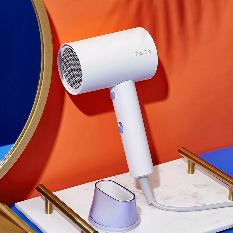 Xiaomi ShowSee Sèche-Cheveux A4-W Pliant Sèche-Cheveux Soin Négatif D&#39;ion 1800W Portable Rapide Sèche Cheveux Diffuseur Constante