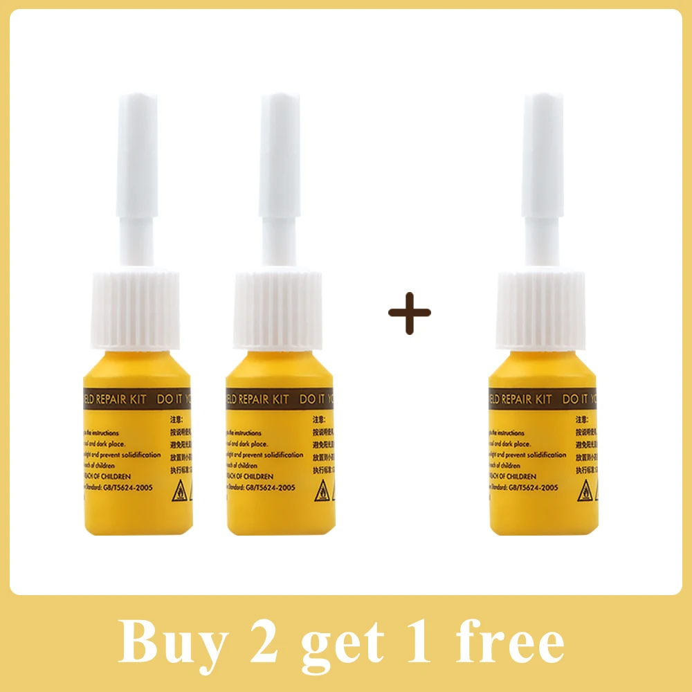 Car Glass Repair Window Cracks Gone Kit Remove Scratch Automobile Truck Motorcycles Broken Repair Windscreen Crack Recovery Set: Marron
