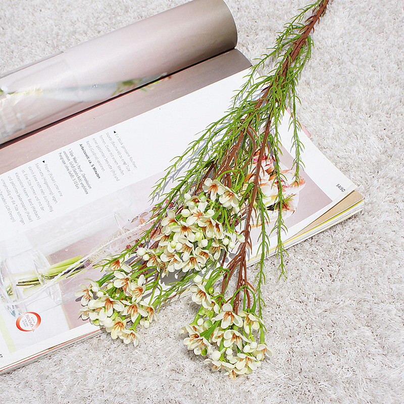 Luksus lang stilk australsk lamei blomst gren silke kunstige blomster til bryllupsfest falder dekoration flores kunstige