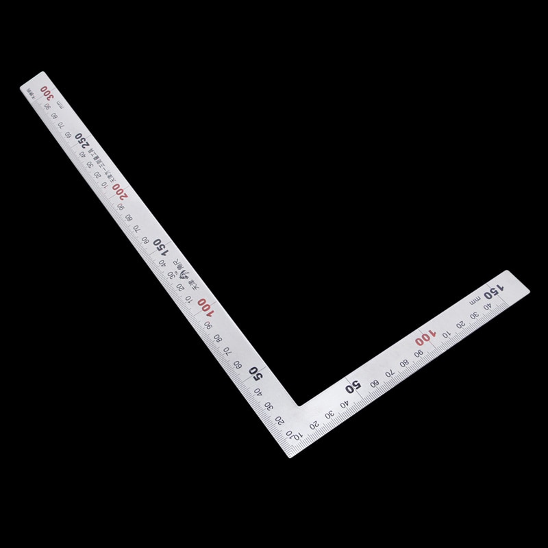 Stainless Steel 15x30cm 90 Degree Angle Metric Try Mitre Square Ruler Scale